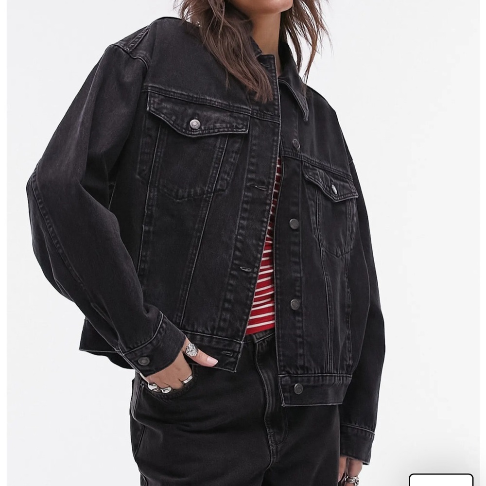 Black Denim Topshop Moto Jacket